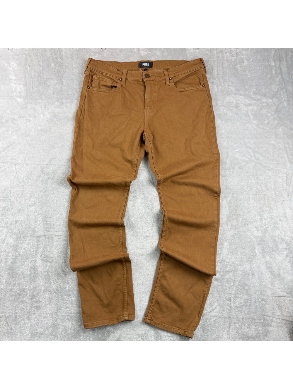 Paige Lennox Mens 34x33 Brown Slim Straight Stretch Pants Jeans 5 Pocket Casual